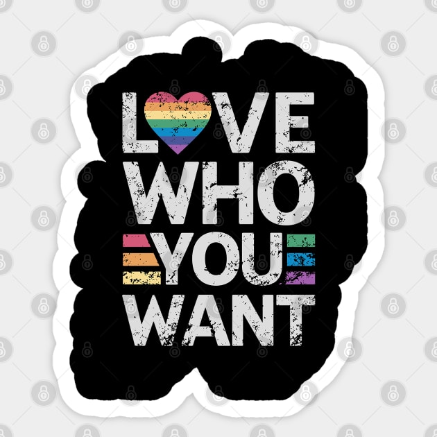 Love Who You Want Rainbow Sticker by Abderrahmaneelh